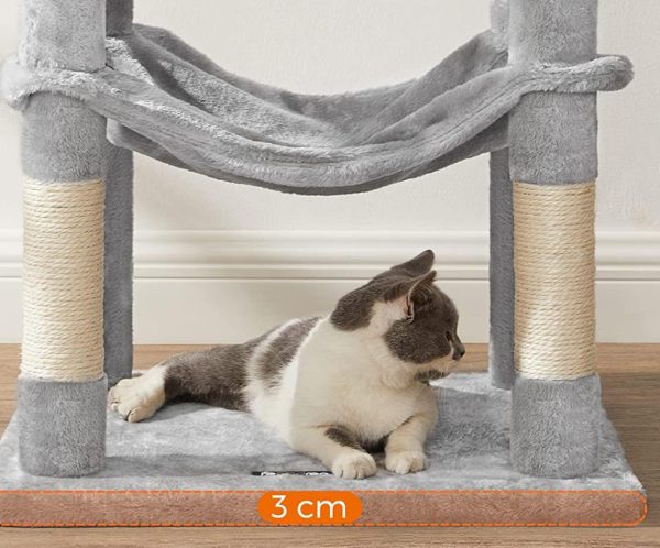 arbre à chat hamac feandrea 143 cm, gris clair