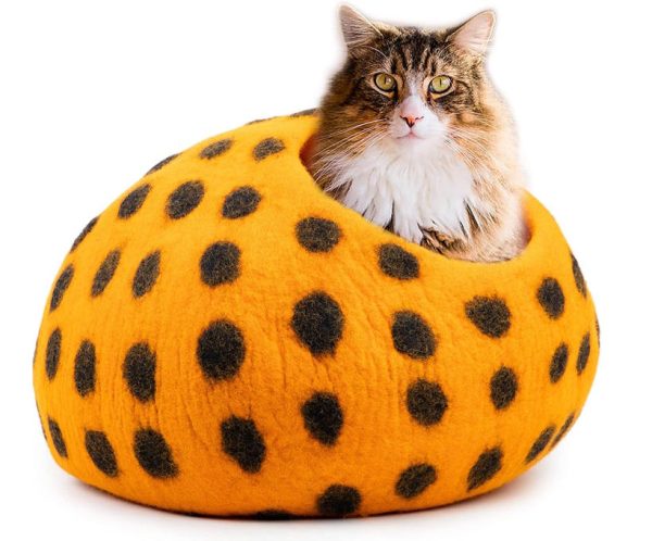 lit en laine pour chat fait main woolygon