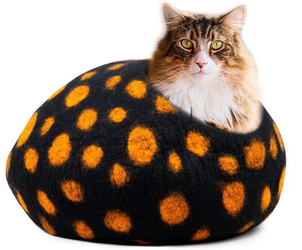 lit en laine pour chat fait main woolygon