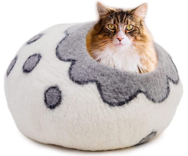 lit en laine pour chat fait main woolygon