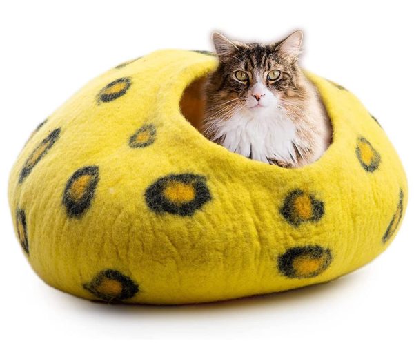 lit en laine pour chat fait main woolygon