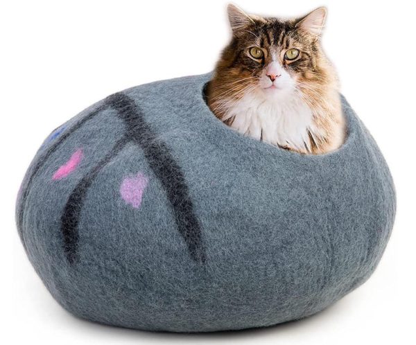 lit en laine pour chat fait main woolygon