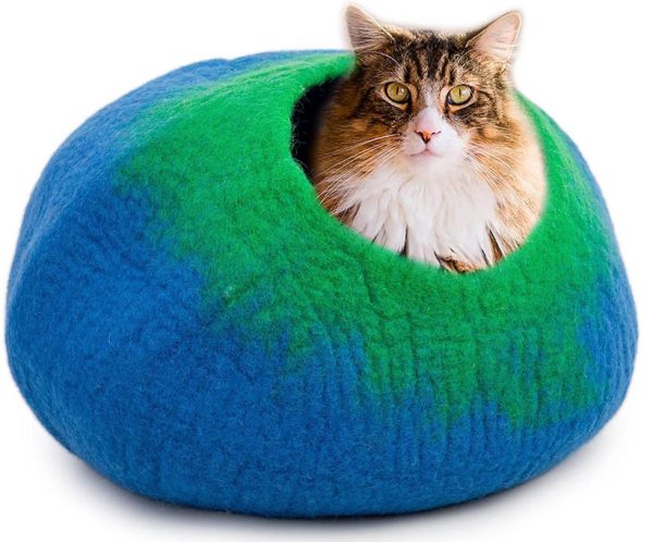 lit en laine pour chat fait main woolygon