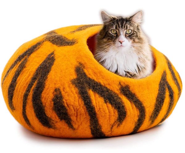 lit en laine pour chat fait main woolygon