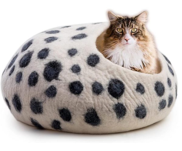 lit en laine pour chat fait main woolygon