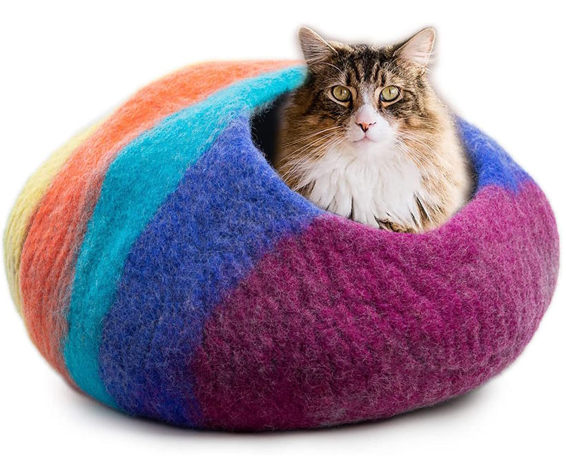 Woolygon - Lit en Laine pour Chat fabriqué à la Main à partir de 100% Laine mérinos