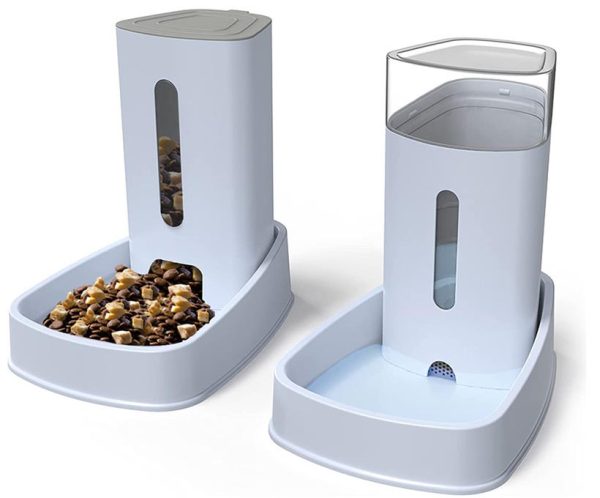 duo distributeur de croquettes & fontaine à eau pour chat xiapia