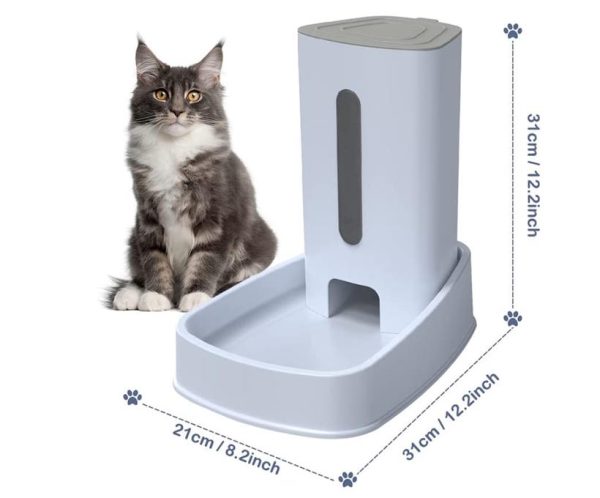 duo distributeur de croquettes & fontaine à eau pour chat xiapia